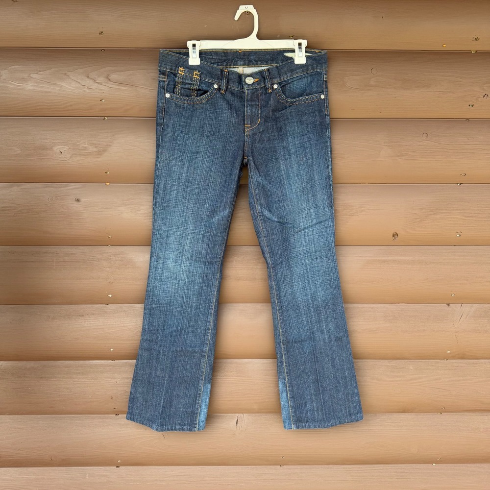 BCBGMAXAZRIA Agnes Bootcut Jeans Womens 30 Dark Wash Blue Denim Flare Leg
